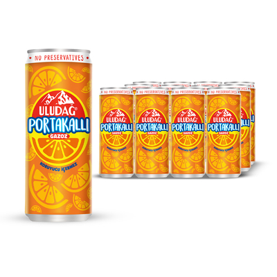 Efsane Uludağ Portakallı Gazozu Kutu 330 ml 12′li Paket