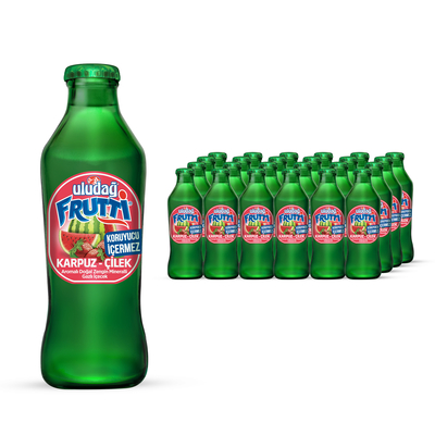 Uludağ Frutti Karpuz-Çilek Cam 200 ml 24′lü Paket